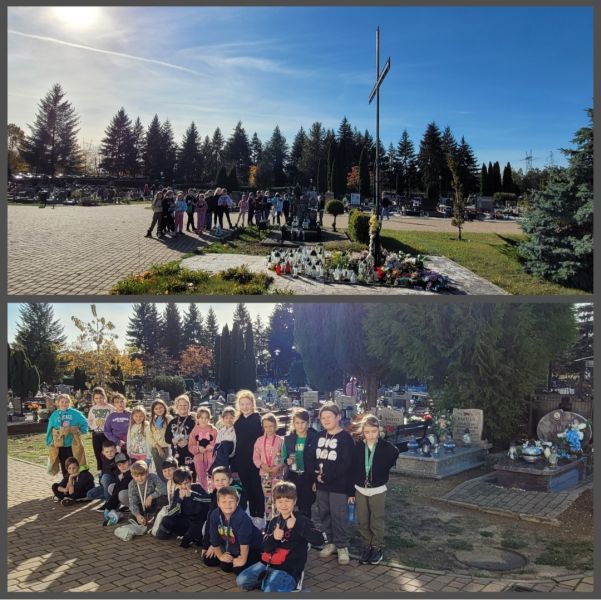 zdjęcie uczni&oacute;w podczas akcji szkoła pamięta