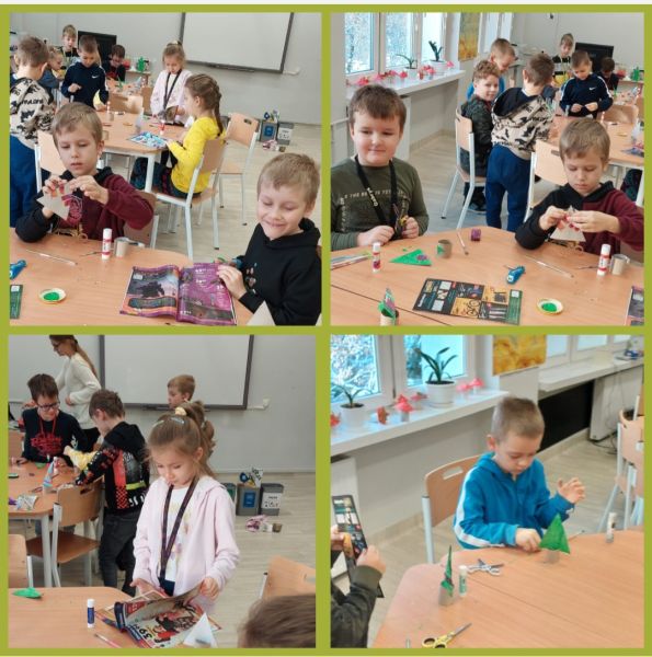 zdjęcie uczni&oacute;w podczas warsztat&oacute;w ekologicznych