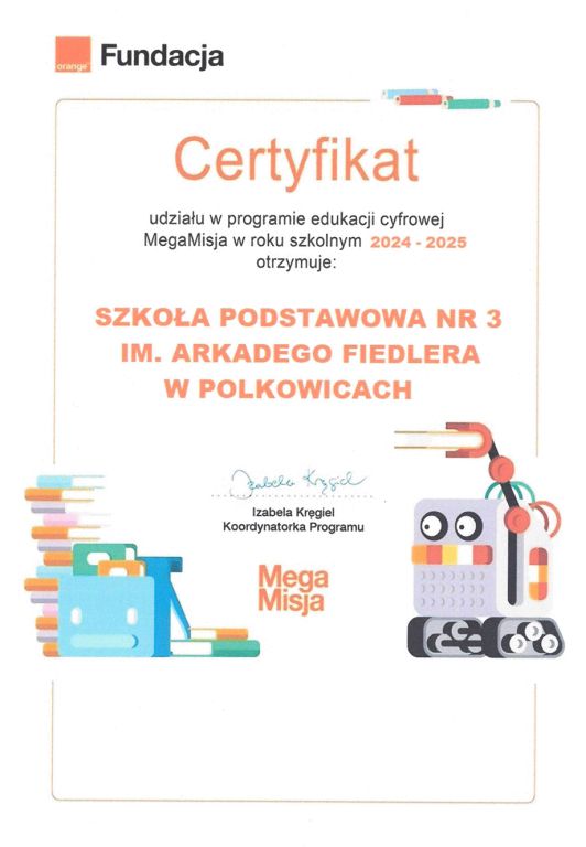 certyfikat akcji MegaMisja