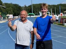 Michał podczas zawodów