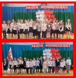 zdjęcie uczniów podczas obchodów Narodowego Święta Niepodległości