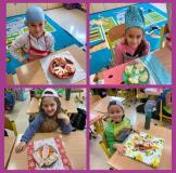 zdjęcie dzieci wraz z przygotowanymi daniami