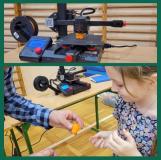 zdjęcie uczniów podczas warsztatów druku 3D