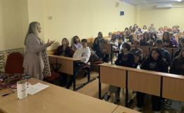 Uczniowie podczas spotkania