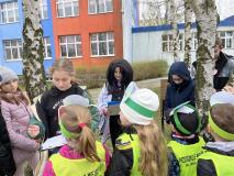 Uczestnicy eko-biegu podczas zajęć