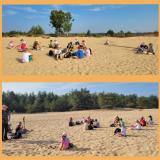 zdjęcia uczniów podczas wycieczki na Pustynię Kozłowską