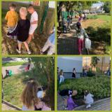 zdjęcie uczniów podczas akcji sprzątania dla Polski