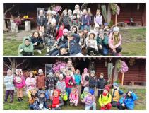 zdjęcie uczniów podczas wycieczki do osady danieli w Zamienicach