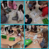 zdjęcie uczniów podczas zajęć z ozobotami