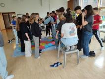 Uczniowie podczas spotkania młodzieży