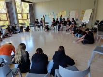 Uczniowie podczas spotkania młodzieży